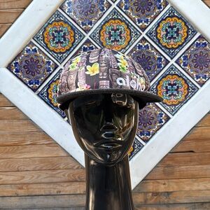 Double Portion Supply Aloha Tiki Plumeria Hat in Gray Brown Yellow